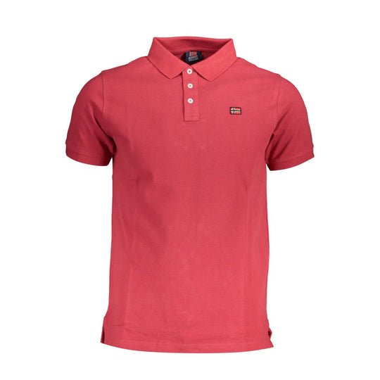 Norway 1963 Rotes Baumwoll-Poloshirt für Männer