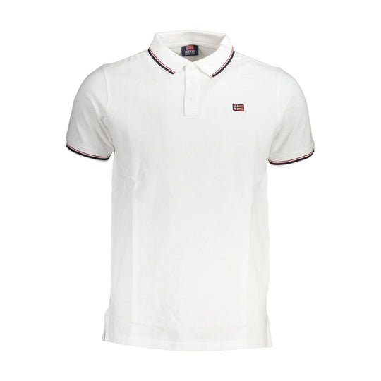 Norway 1963 Weißes Baumwoll-Poloshirt für Männer