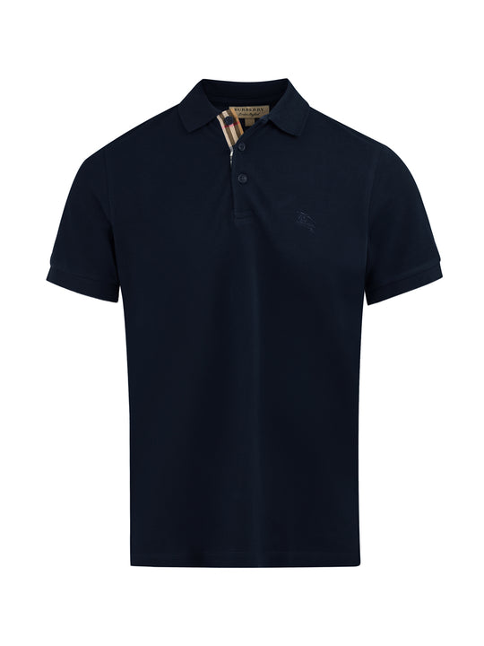 Burberry Marineblaues Polohemd mit Kragen aus Baumwolle