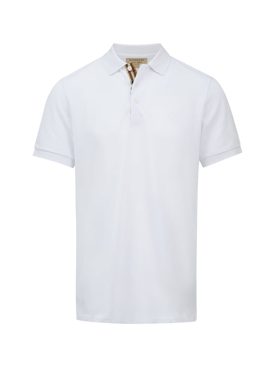 Burberry Weißes Polohemd mit Kragen aus Baumwolle