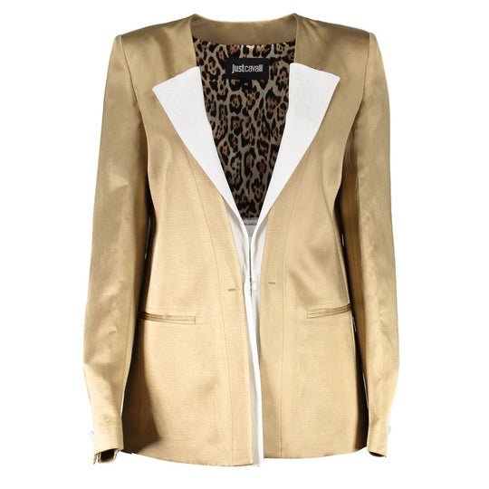 Just Cavalli Gold Leinen Frauen Jacke