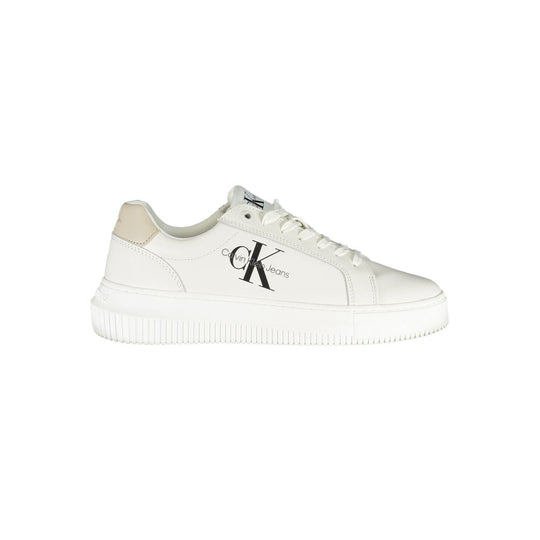 Calvin Klein Schicke weiße Schnürsenkel-Sneakers mit kontrastierenden Details