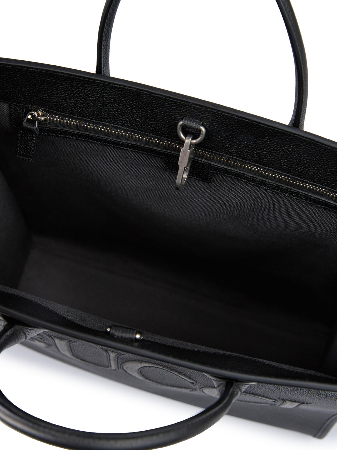 Gucci Schwarzes Leder Logo Medium Tote Bag