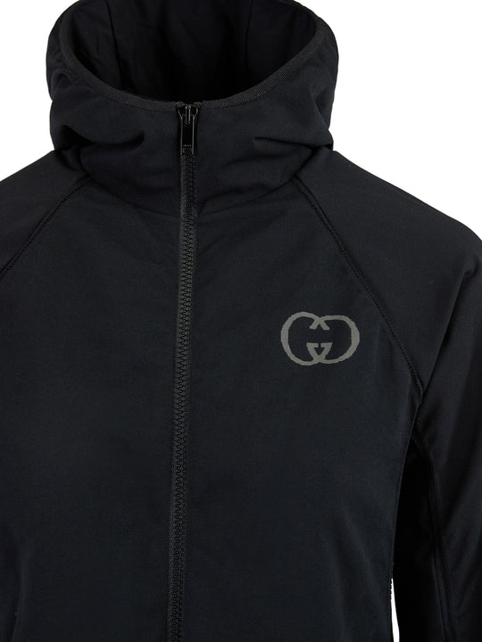 Gucci Schwarzes Polyamid-Kapuzen-Sweatshirt