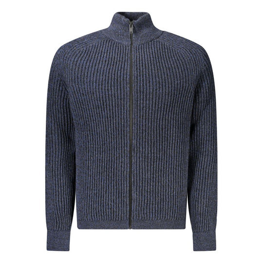 Hugo Boss Blaue Wolle Herren Strickjacke