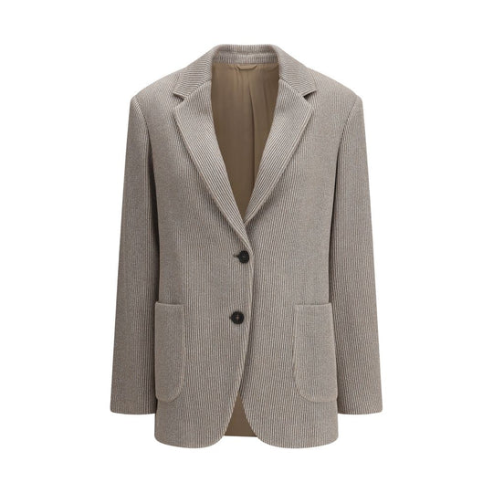 Brunello Cucinelli Gerippte Jacke aus Lurex