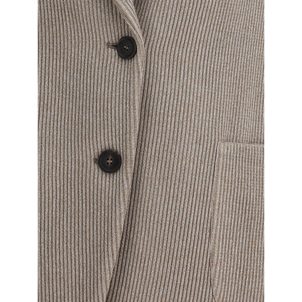 Brunello Cucinelli Gerippte Jacke aus Lurex