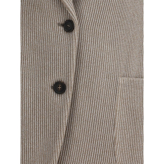 Brunello Cucinelli Gerippte Jacke aus Lurex