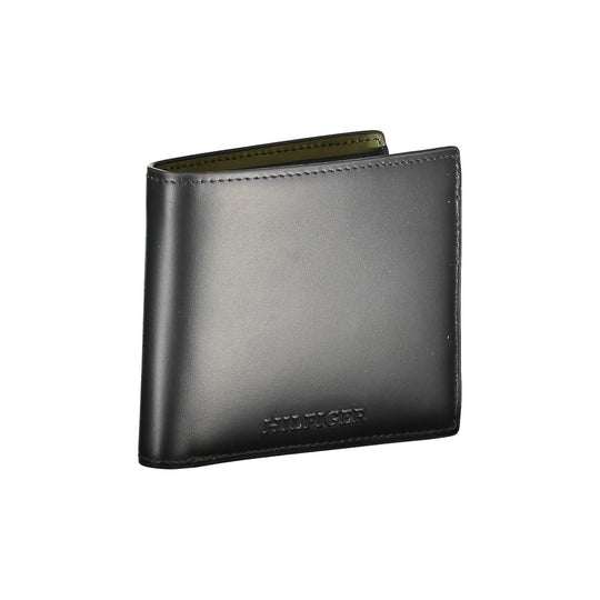 Tommy Hilfiger Schwarzes Leder Portemonnaie