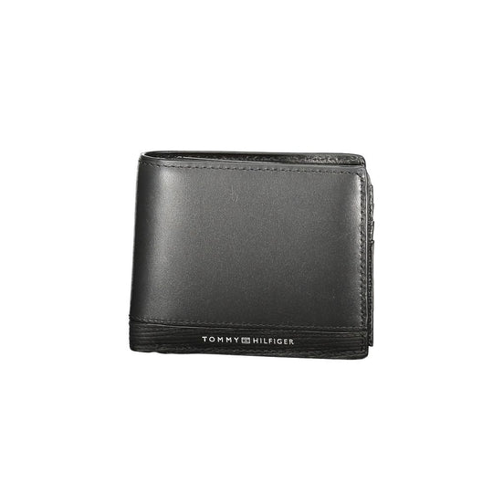 Tommy Hilfiger Schwarzes Leder Herren Portemonnaie