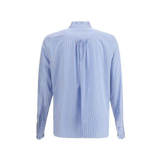 Valentino Gestreiftes Plastron und Rüschenhemd