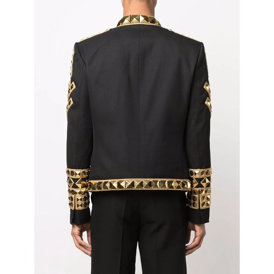 Balmain Schwarzer Acetat-Blazer für Männer
