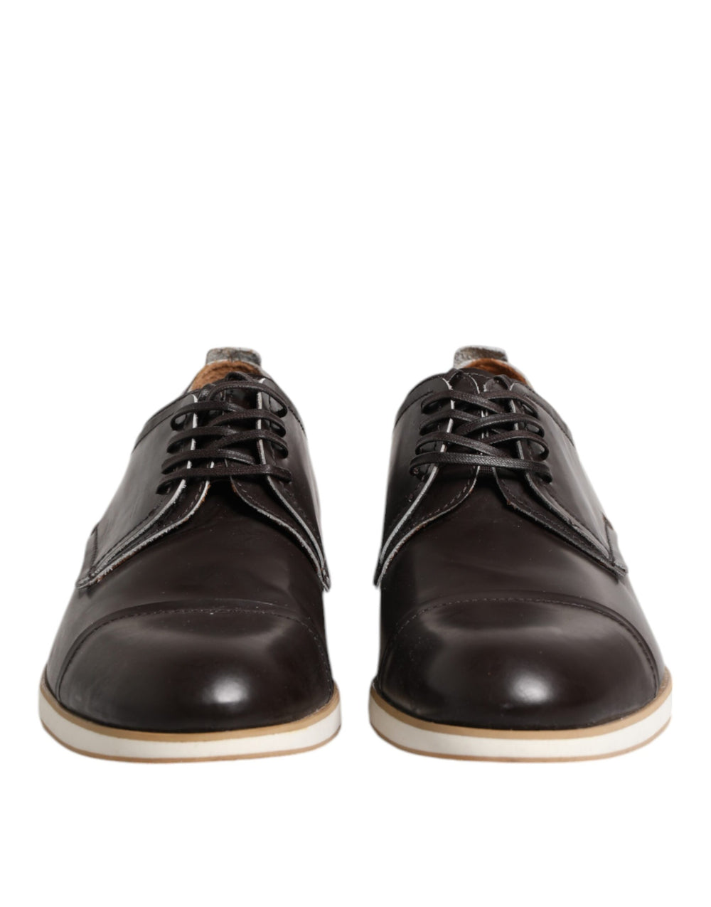 Pollini Dunkelbraune Leder Derby Schnürschuhe Kleid Formelle Schuhe