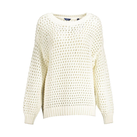 Gant Weißer Baumwollpullover für Frauen
