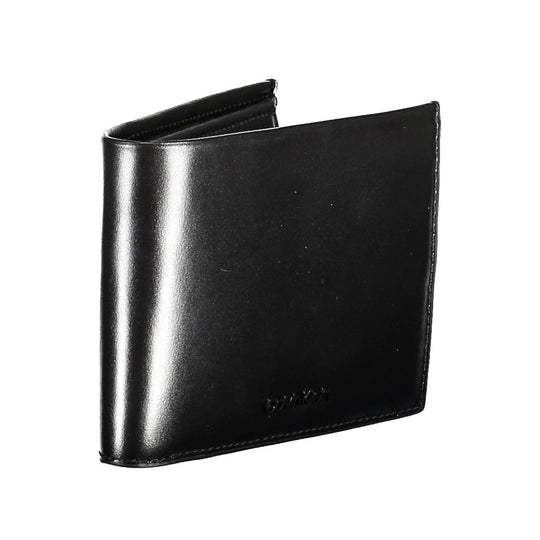 Calvin Klein Schwarzes Leder Herren Portemonnaie