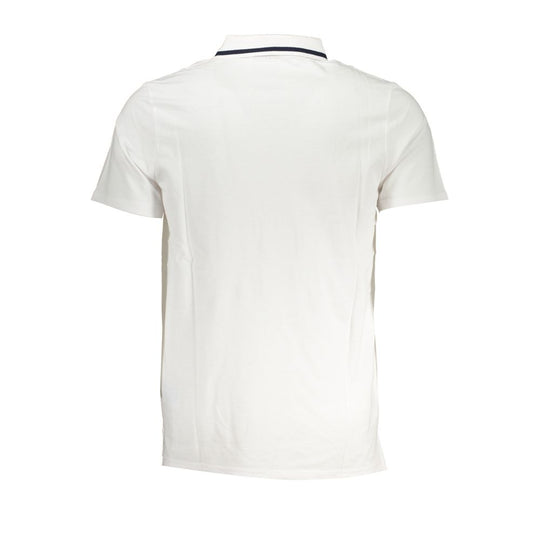 Fila Glattes weißes Baumwoll-Polo mit kontrastierenden Akzenten