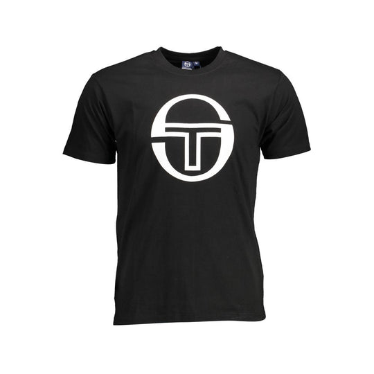 Sergio Tacchini Schwarzes Baumwolle Männer T-Shirt