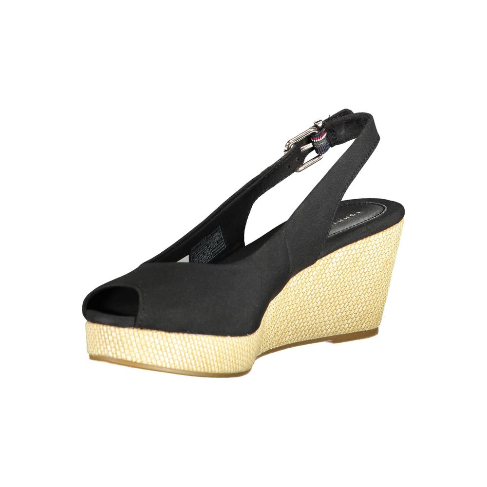 Tommy Hilfiger Schwarze Leder Damen Sandale