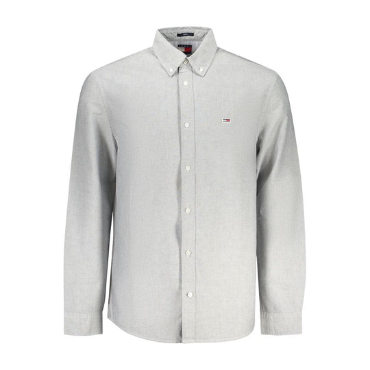Tommy Hilfiger Graues Baumwollhemd für Männer