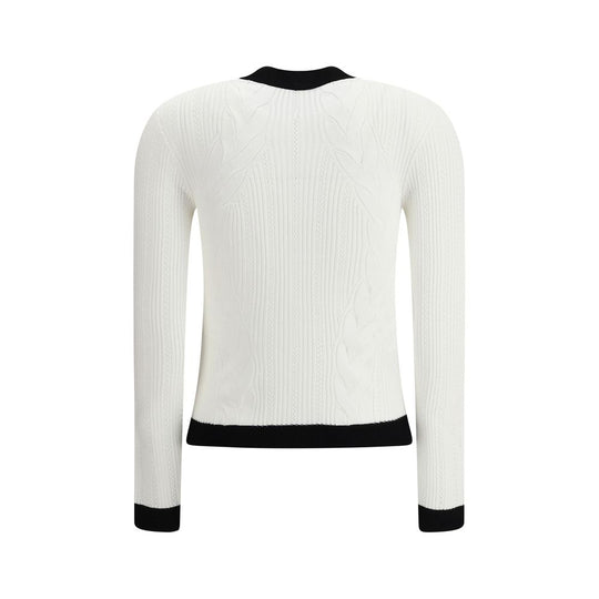Balmain Strickjacke mit Kontrastbesatz