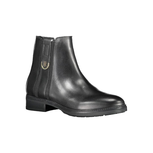 Tommy Hilfiger Schwarzes Leder Damen Stiefel