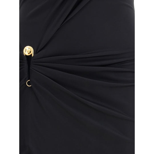Versace Drapiertes langes Kleid aus Jersey