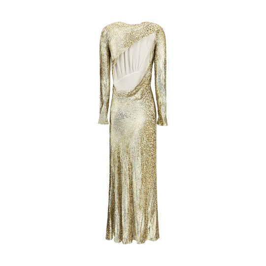 Self-Portrait Goldfaden langes Kleid
