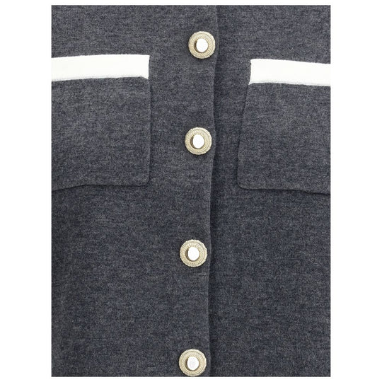 Self-Portrait Strickjacke mit Kontrastkragen
