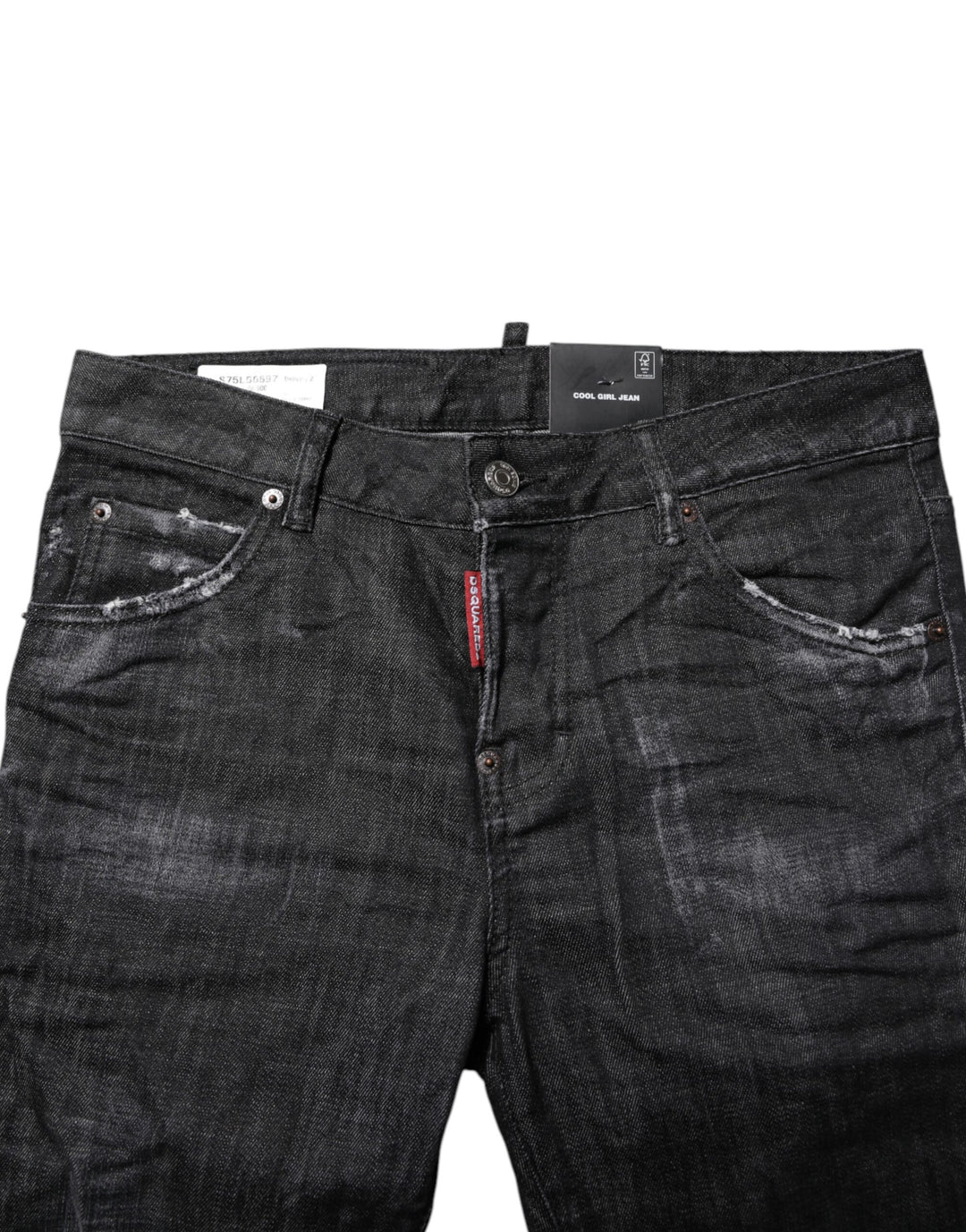 Dsquared² Schwarze Skinny-Jeans aus gewaschener Baumwolle mit mittlerer Taille