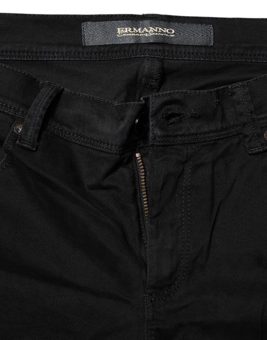 Ermanno Scervino Schwarze Cotton Stretch Bootcut Denim Jeans