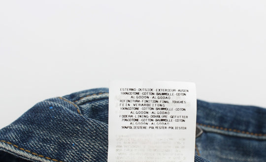 Costume National Blaue Waschung Paint Slim Fit Hose Jeans