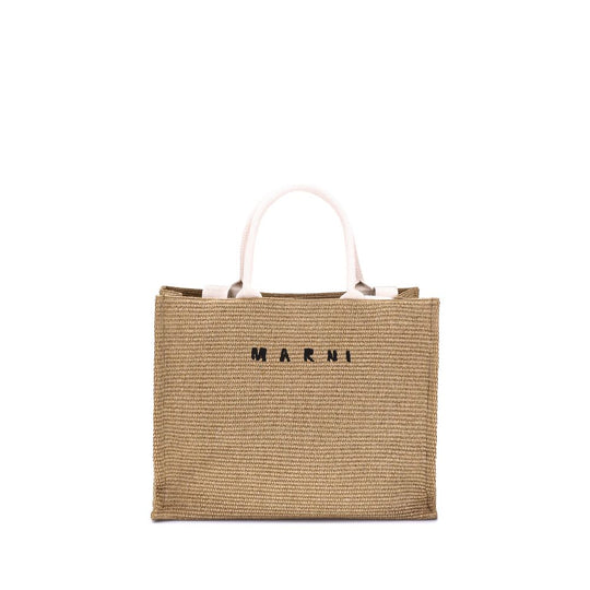 Marni Tote Tasche mit Raffia-Effekt