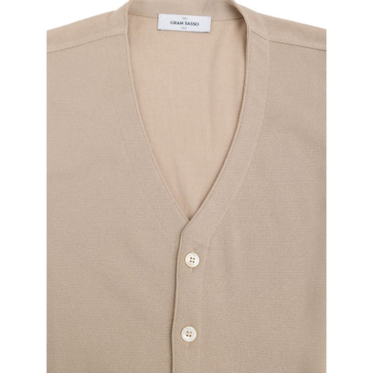 Gran Sasso Beigefarbene schlauchlose Jacke aus Baumwolle