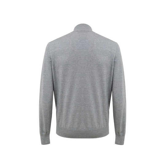 Gran Sasso Graue Baumwoll-Strickjacke