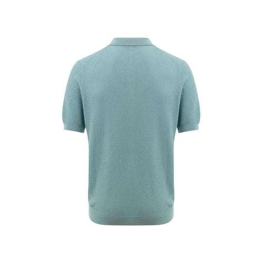 Gran Sasso Blaues Baumwoll-Poloshirt