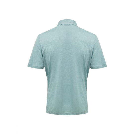 Gran Sasso Polohemd aus blauem Leinen