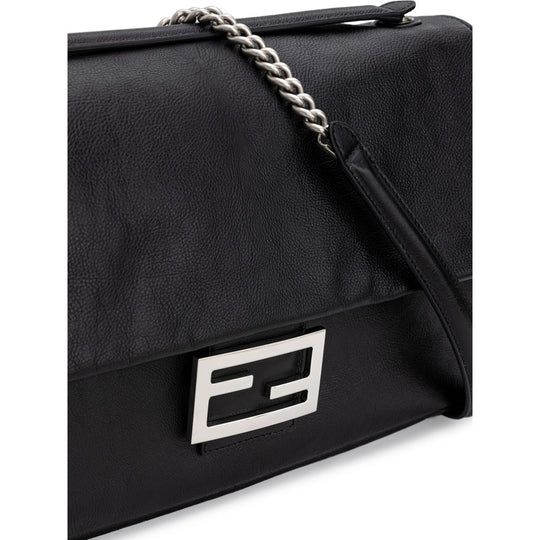 Fendi Schwarze Leder-Umhängetasche