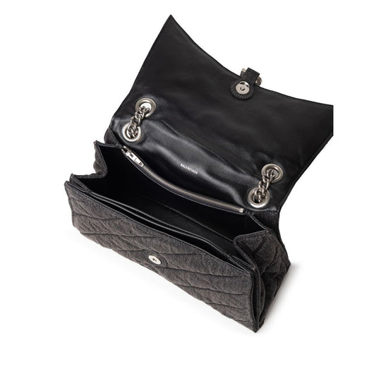 Balenciaga Schwarze Umhängetasche aus Stoff und Leder