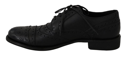 Dolce & Gabbana Elegante dunkelblaue Wingtip-Derby-Schuhe - Léoré