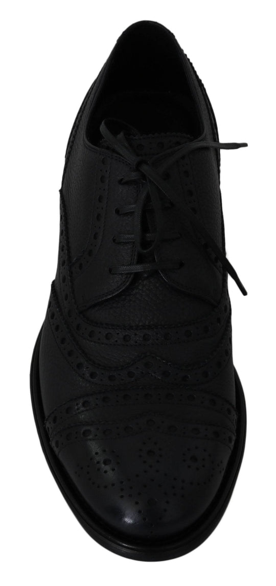 Dolce & Gabbana Elegante dunkelblaue Wingtip-Derby-Schuhe - Léoré