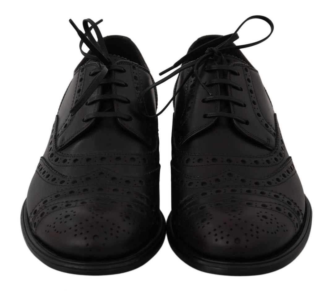 Dolce & Gabbana Elegante Bordeaux Wingtip Derby Schuhe - Léoré