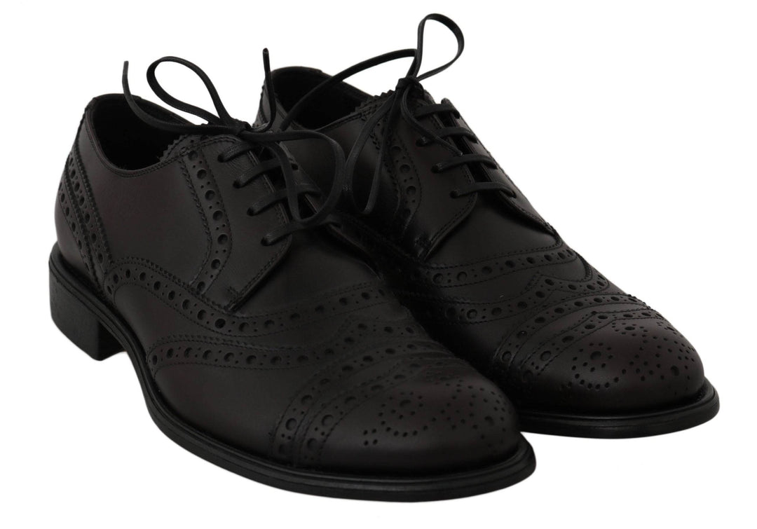 Dolce & Gabbana Elegante Bordeaux Wingtip Derby Schuhe - Léoré