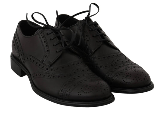 Dolce & Gabbana Elegante Bordeaux Wingtip Derby Schuhe - Léoré