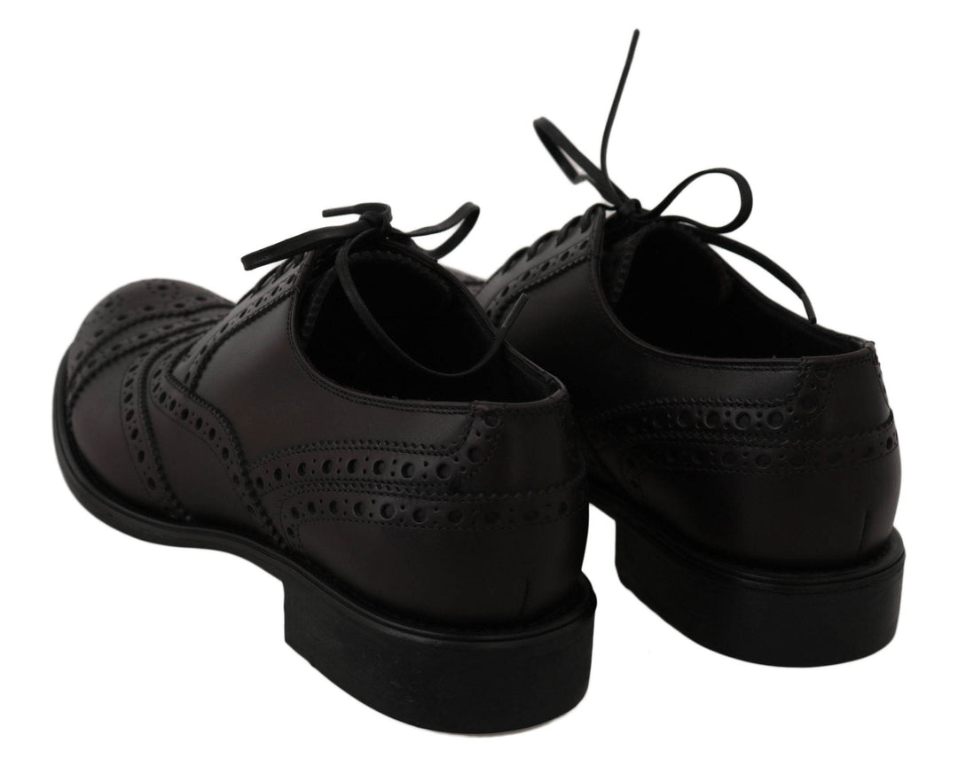 Dolce & Gabbana Elegante Bordeaux Wingtip Derby Schuhe - Léoré