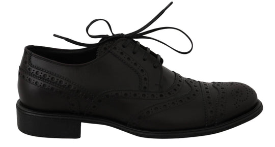 Dolce & Gabbana Elegante Bordeaux Wingtip Derby Schuhe - Léoré