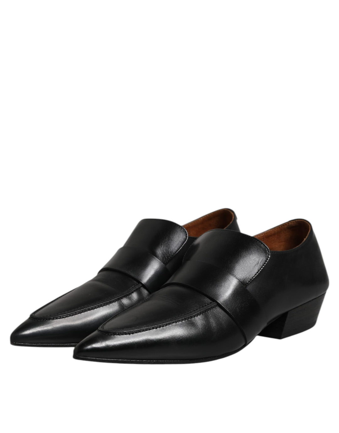 Marsell Schwarz Weiches Leder Loafer Pointed Toe Slip On Schuhe