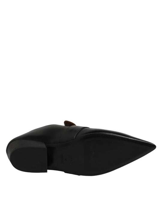 Marsell Schwarz Weiches Leder Loafer Pointed Toe Slip On Schuhe