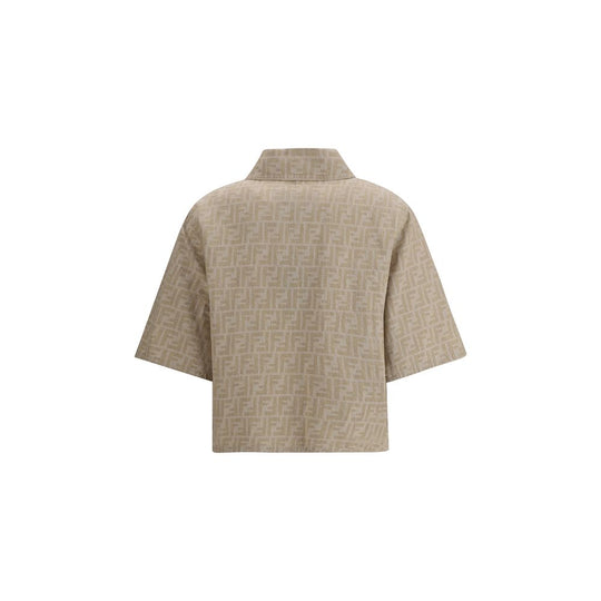 Fendi Beschnittene Chambray-Jacke