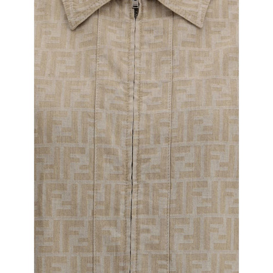 Fendi Beschnittene Chambray-Jacke