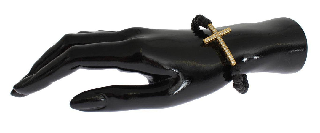 Nialaya Elegantes Gold & Schwarzes Lavastein-Armband - Léoré